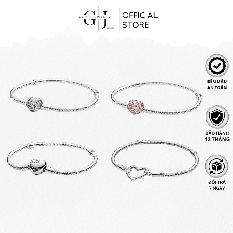 Vòng Tay Bạc Dành Cho Nữ Dây Trơn Mềm Trái Tim Tình Yêu Tặng Hộp Đựng