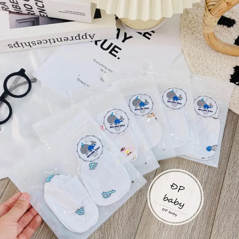 Set Bao Tay Bao Chân Cho Bé Sơ Sinh Vải Petit Thun Lạnh Mềm Mại Và Đáng Yêu (ĐP Baby) 8