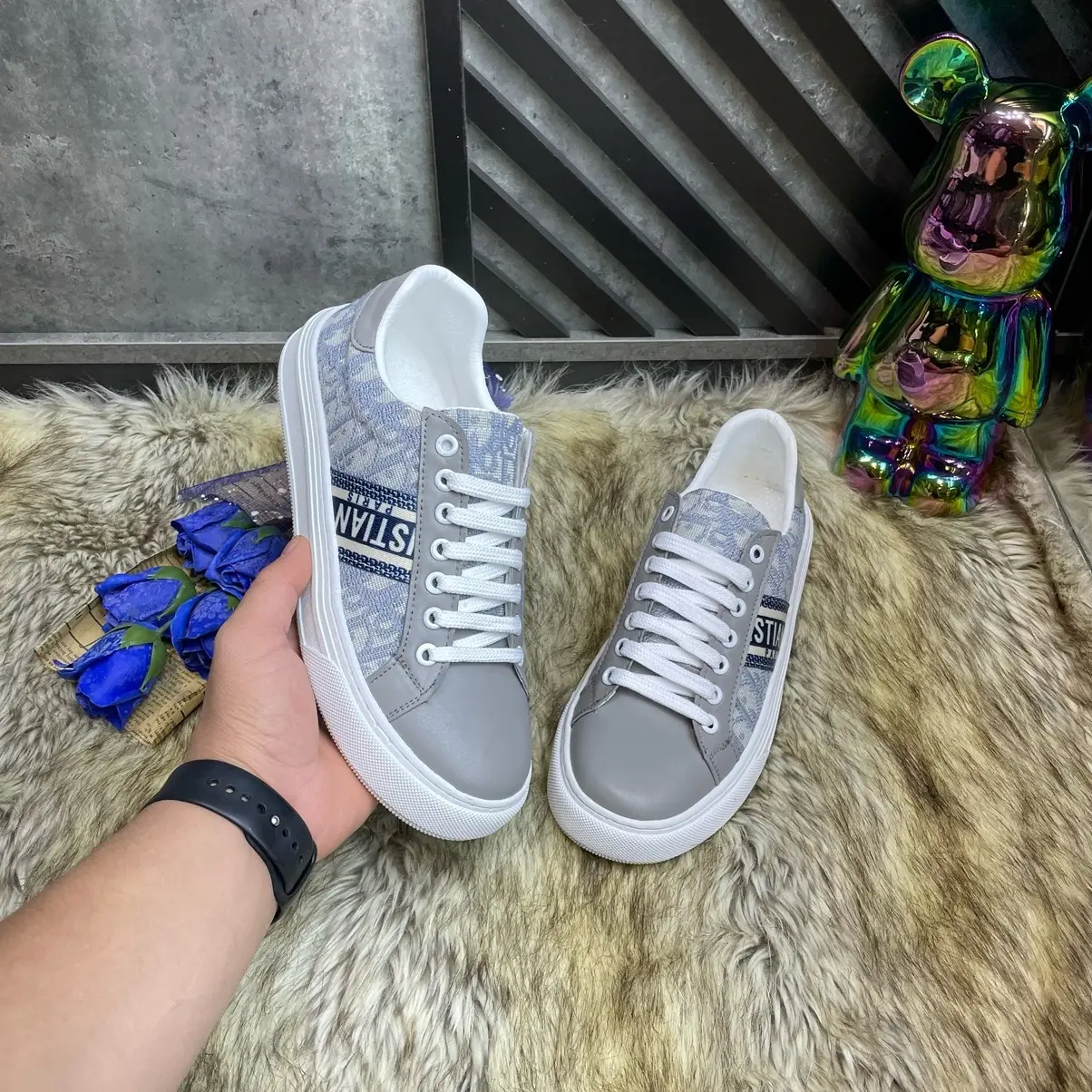 Giày Dây Buộc Nam, Đế Cao Su Êm Chân, Hoạ Tiết Thêu From Cứng Cáp Sneaker Shoes