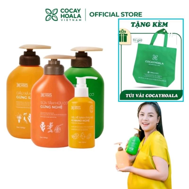 [Combo Phương Oanh] Combo Dầu Gội Gừng Xả 1000g & Sữa Tắm Gừng Nghệ 500g & Dung Dịch Vệ Sinh Phụ Nữ gel X2 Nano 150ml Cỏ Cây Hoa Lá dau hoatra goixa 2in1 daucap chinhhang