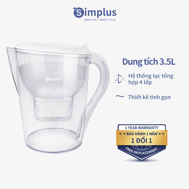 Bình Lọc Nước Simplus Dung Tích 3.5L Lõi Lọc 4 Lớp Cho Nước Tinh Khiết LVSH001 Bảo Hành 1 Năm Chỉ Đổi Không Sửa