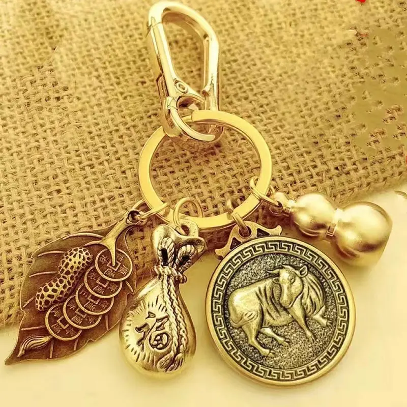 Gantungan Kunci Shio Bahan Logam Keychain 12 Shio Gantungan Kunci Naga Gantungan Kunci Motor 8
