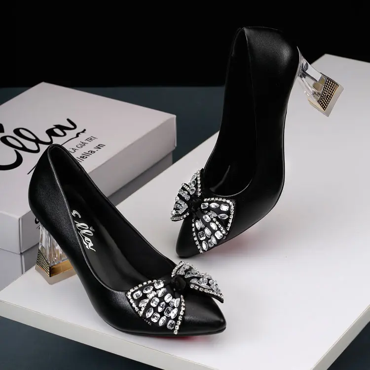 Giày cao gót công sở ELLA 7cm mẫu mới phong cách Châu Âu ELA715 Nữ Shoes Women Cao Su giay  bup