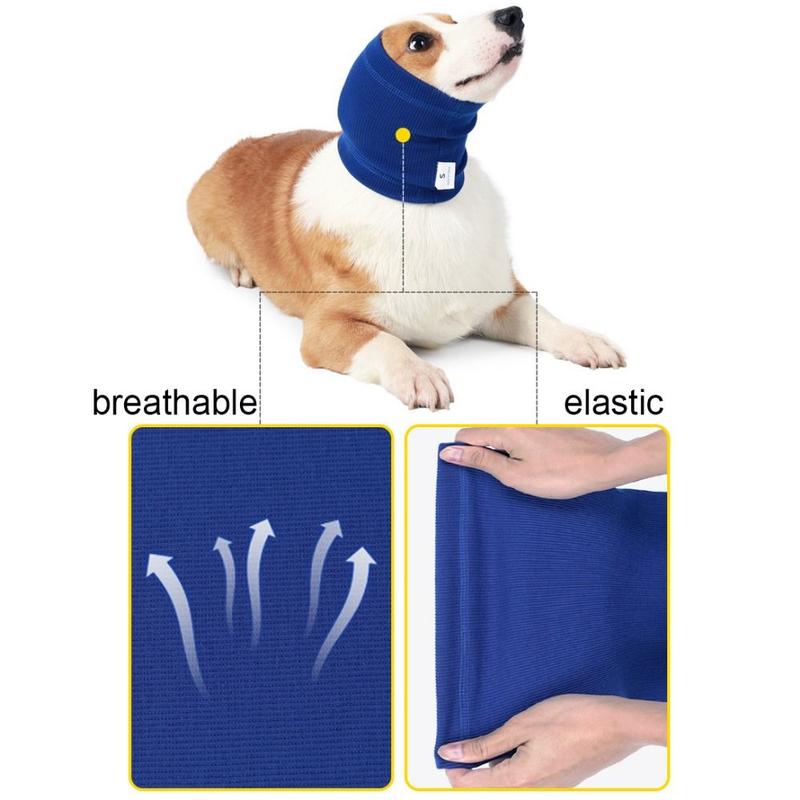 Product Introduction of Dog Protective Ear Muff Noise-Proof Dog Grooming Earmuffs Elastic Windproof Dog Head Sleeve Soft Breathable Dog Soothing Head Cover Outdoor 13