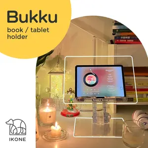 【IKONE】BUKKU Tablet Holder Acrylic Adjustable Tablet Book Stand