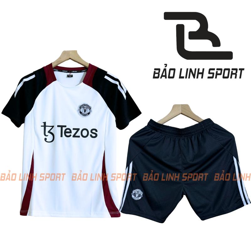 Top Bán Chạy Quần Áo Bóng Đá Đồ Đá Banh MU Trắng Đen Training Nam Nữ Mới Nhắt 2025 Thun Lạnh Cao Cấp Không Nhăn Không Xù Lông Bảo Linh Sport