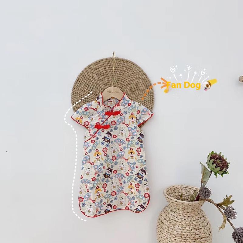 Product Introduction of Girls' Chinese Style Retro Hanfu Summer Children's Fashionable Cheongsam Dress Baby Skirt Cross-border One-piece Dropshipping 5