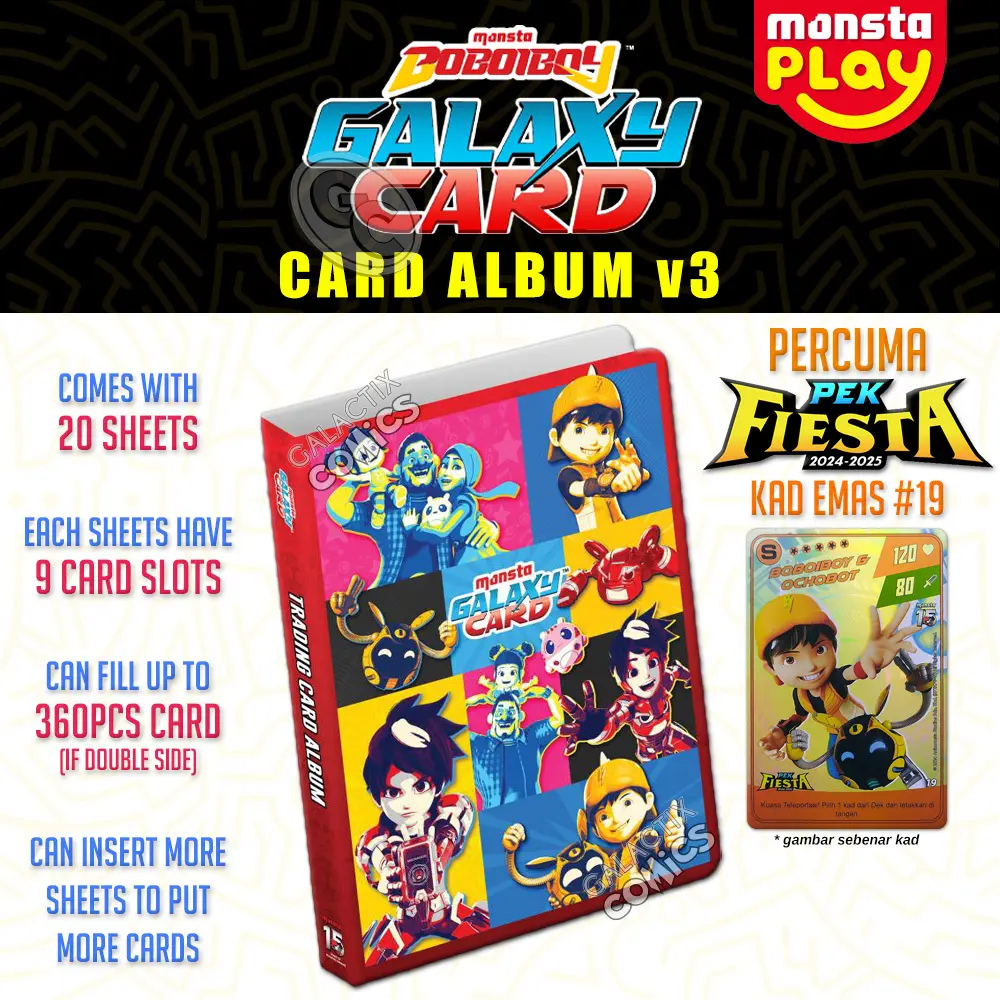 BoBoiBoy Monsta Galaxy Card Trading Kad Album for Pek Blazing