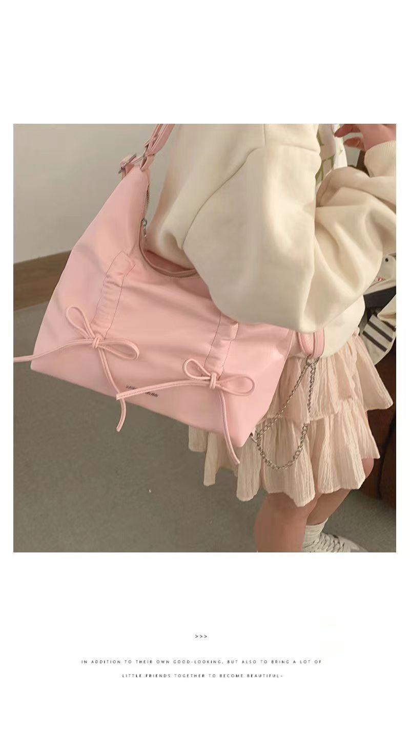 Product Introduction of Pleated Bowknot Backpack for Women 2024 New Trendy Fashion Sweet Tote Bag Casual Large Capacity Bag 10