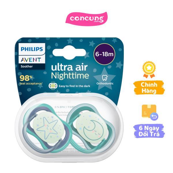 Ty ngậm thông khí ban đêm Philips Avent (SCF376/13, 6-18M, vỉ đôi)