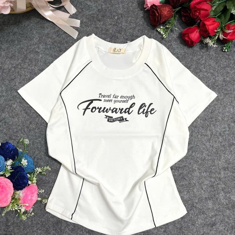 A25-Áo babytee form ôm, viền lé tôn dáng dưới 58kg 5