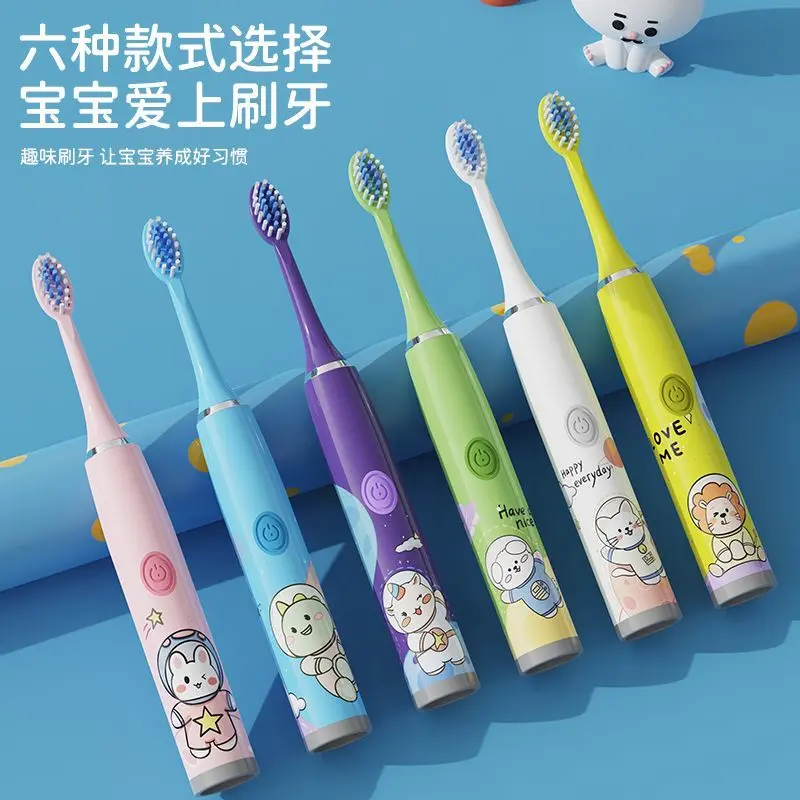 Toothbrush electric toothbrush children's cartoon waterproof 6-12 years old children's soft bristles, toddlers and primary school students toothbrush gingival protection or a