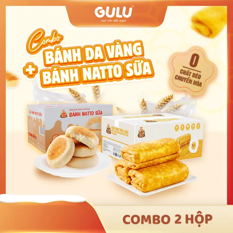 Combo 2 Hộp Bánh Da Trứng Vàng Và Bánh Natto 1