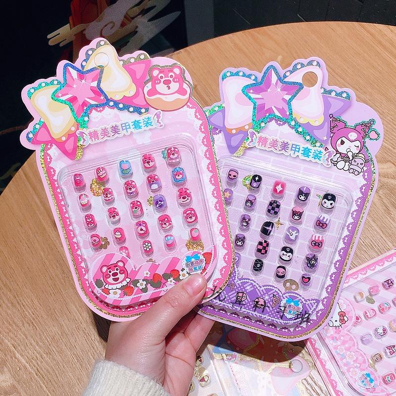 Miếng Dán Móng Tay Trẻ Em, Sanrio, Bộ Móng Tay Bé Gái, Mặc Áo Giáp, Công Chúa Trẻ Em Miếng Dán Móng Tay Dễ Thương