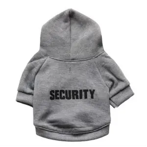 Baju Pet Anjing Kucing Motif SECURITY ABU Tebal Hoodie Sweater Empuk Doggy Puppy Kucing Kecil