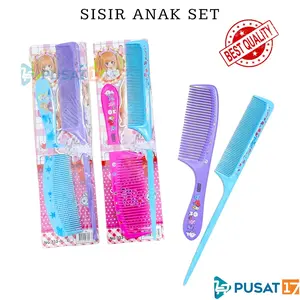 PUSAT17 SISIR RAMBUT ANAK KARAKTER SET 2PCS / SISIR SET WARNA KOREA / SISIR GAGANG JUMBO SISIR RUNCING / SISIR RAMBUT IMPORT