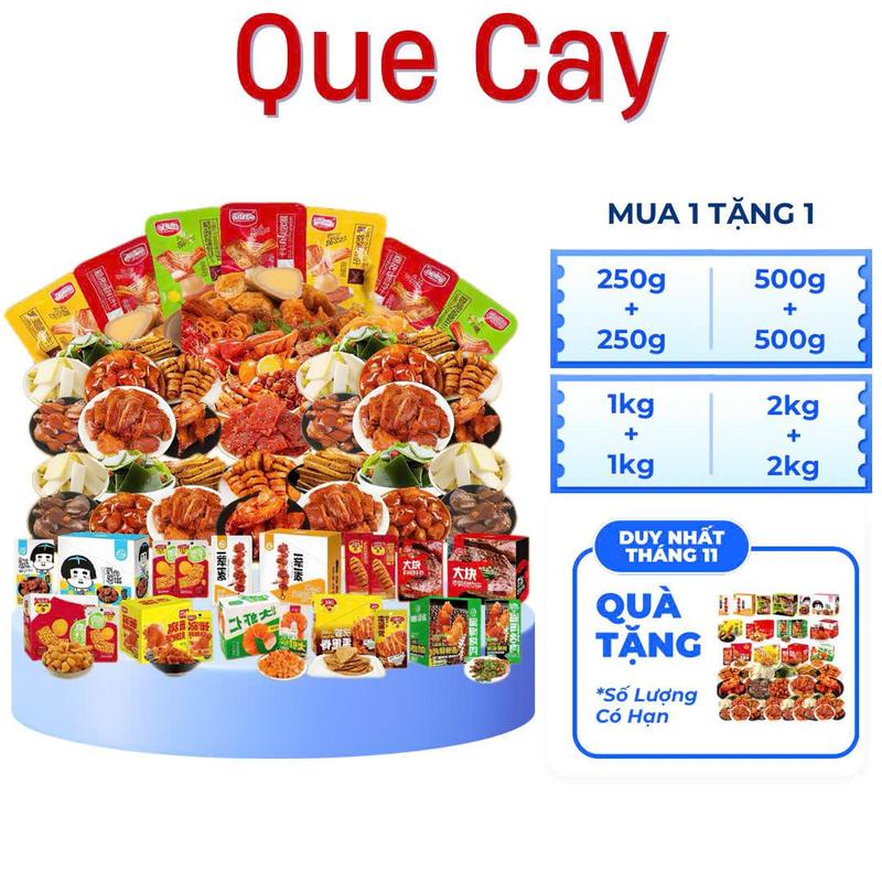   Mua 1 tặng 1  Dành cho tất cả các phân loại .Deal gấp đôi 250gr Đồ ăn vặt siêu ngon tất cả các hương vị được trộn lẫn  giao ngẫu nhiên  que cay mix loại to,que cay mix gói to que cay mix tăm cay cay cay ăn vặt snack ăn vặt 