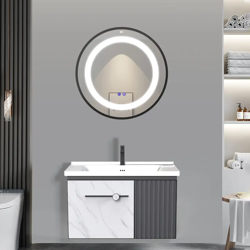 GUANJIE - kabinet kamar mandi (50CM/60CM)- Aluminium (Bathroom Cabinet)wastafel cabinet Kabinet Cermin LED 6