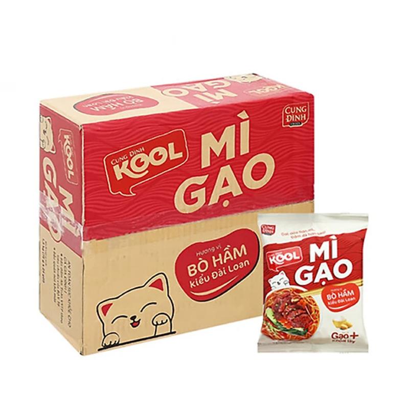 Thùng 24 Gói Mì Cung Đình Kool Mì Gạo Bò Hầm Kiểu Đài Loan 77g - Sản phẩm chính hãng