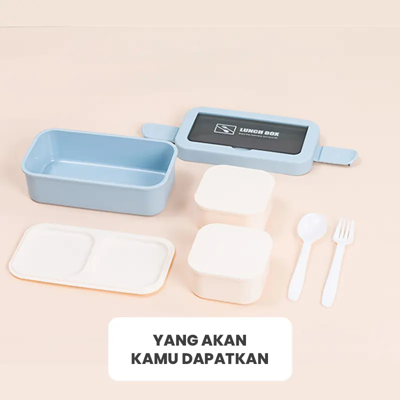 LUNCHBOX KOTAK MAKAN ANTI TUMPAH 2 SUSUN KOTAK BEKAL PREMIUM BPA FREE 2