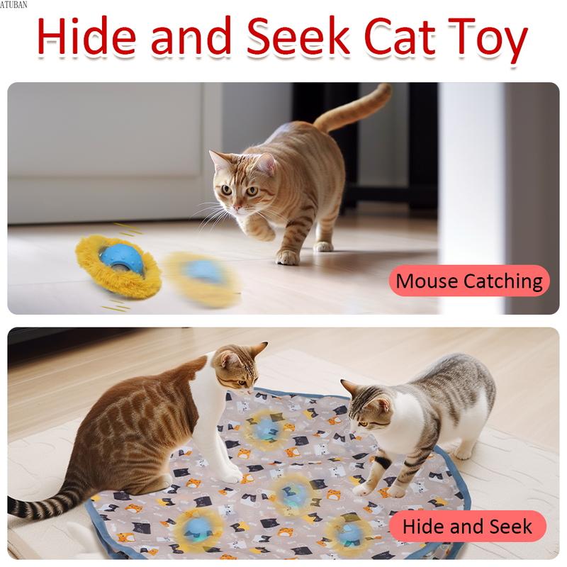 TikTok Shop Rolling in Pouch Cat Toys Interactive Ball Hide and Seek Cat Catching Game Ball Motion Activate Chirping Smart Cat Toy Exercise