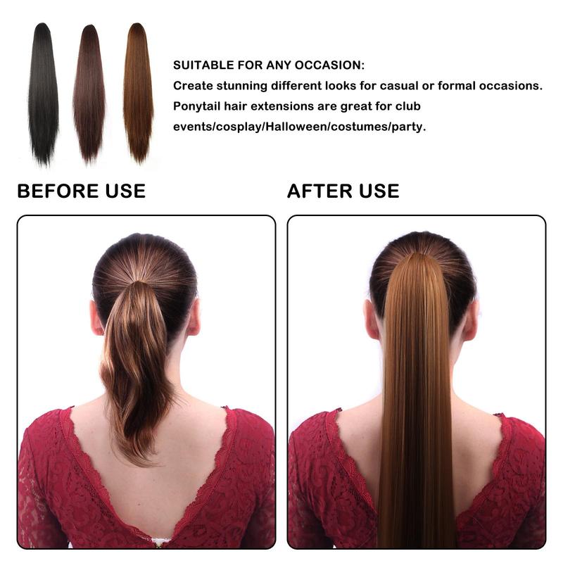 Product Introduction of Long Claw Ponytail Hair Fashion Women Long Claw Ponytail Synthetic Hair Extensions Straight Hair Pony Tail Hairpiece Wigs 30