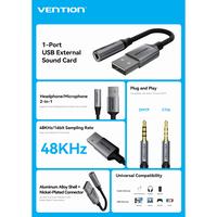 Gambar VENTION USB Sound Card Eksternal 1-Port Headset Mic 3.5mm Support PS5/PC/Laptop - CVF dari Vention Authorized Store Kota Administrasi Jakarta Barat 2 Tokopedia