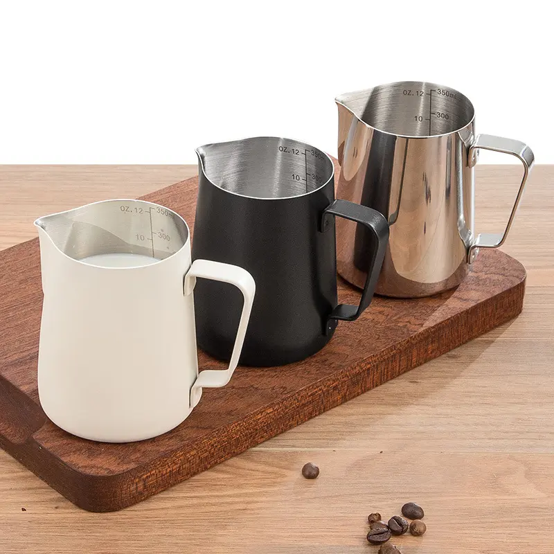 JKHG เหยือกตีฟองนมสแตนเลส พิชเชอร์ Pitcher ถ้วยตีฟองนม ทำลายลาเต้อาร์ต ...
