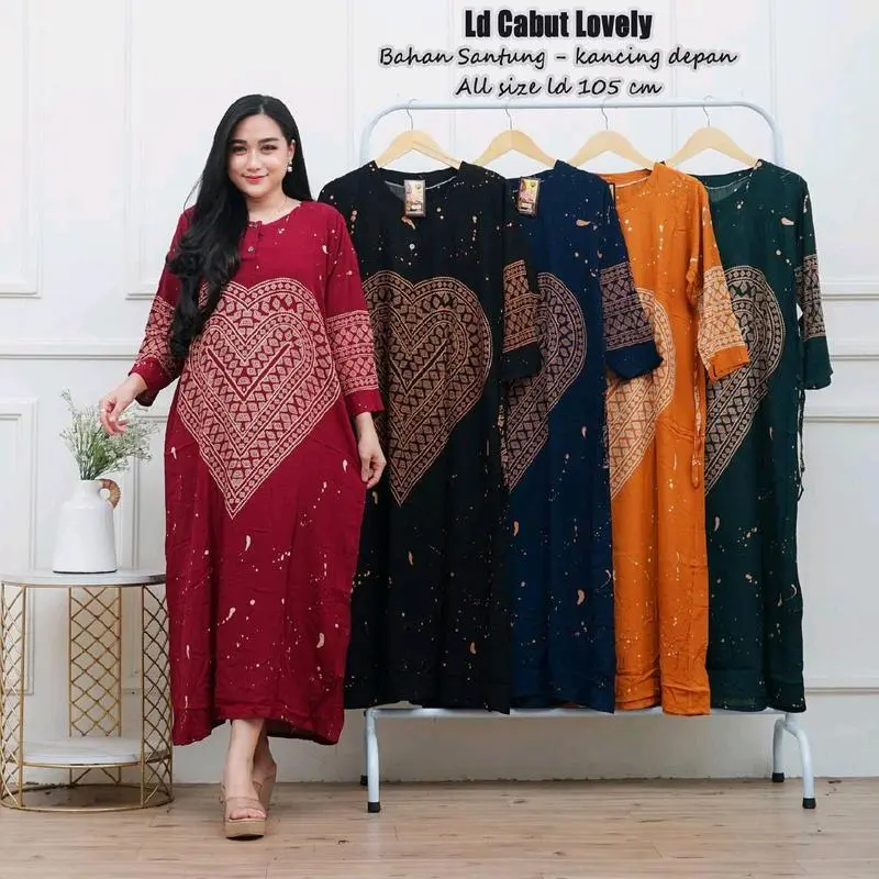 daster murah 100ribu dapat 3pcs longdress wanita cantik new motif Bunga Bunga Musim panas Musim dingin Busui Kancing citra Tidur Bumil Rayon 1