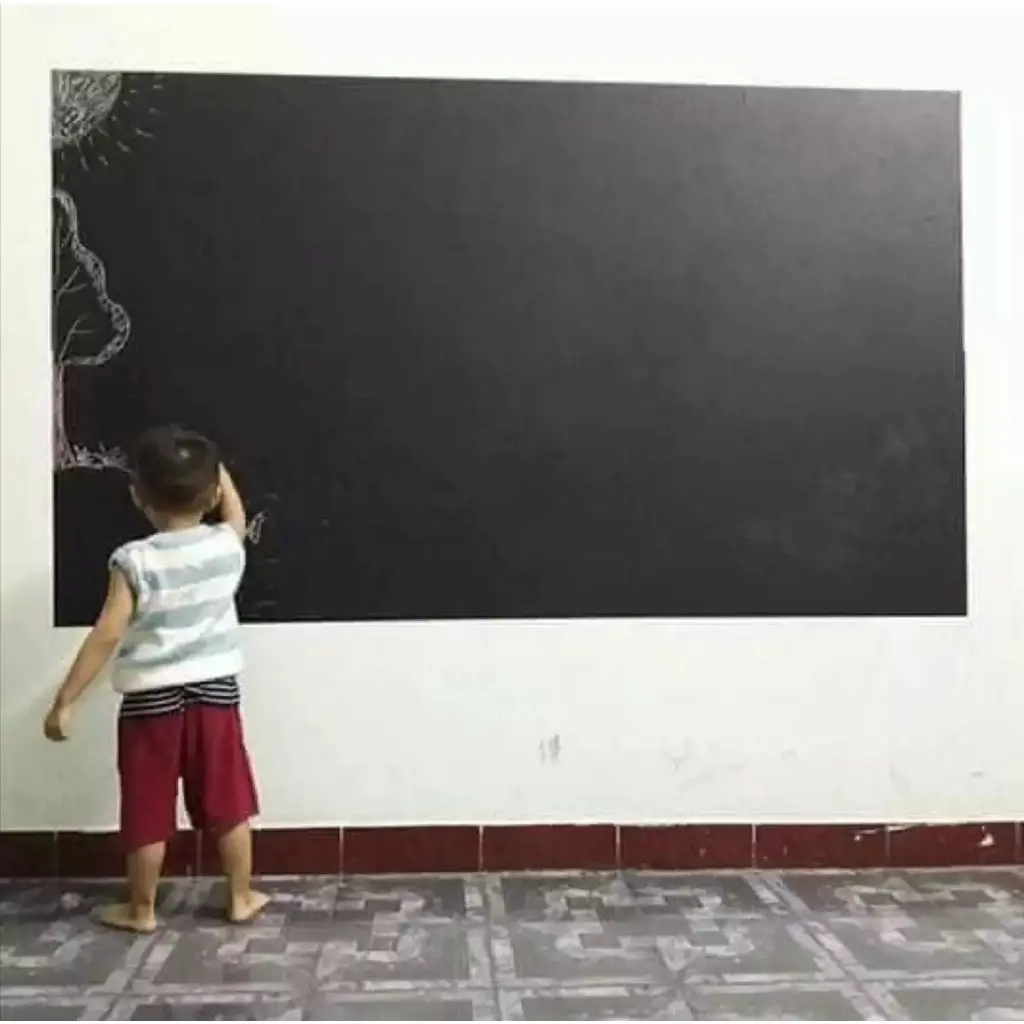 ( Tặng kèm 5v Phấn) Bảng dạy học cuộn dán gấp gọn treo tường viết phấn và bút màu nước lau