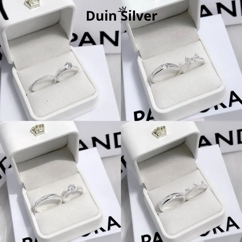 Tổng hợp các mẫu nhẫn đôi Duin Silver full box như ảnh bạc thật