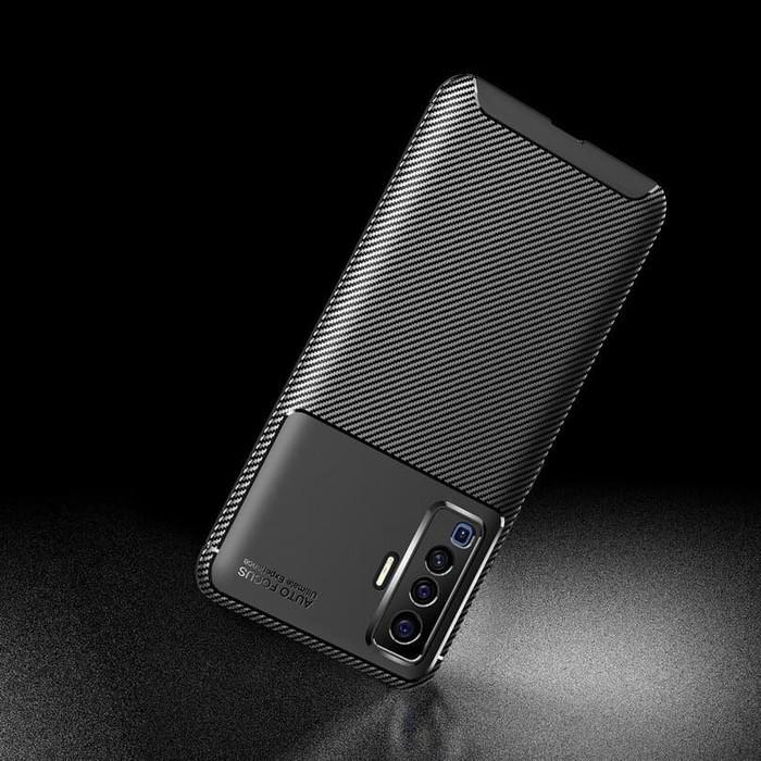 Casing HP Vivo X50 X 50 Pro Carbon Motif Soft Case Back Cover Softcase 3