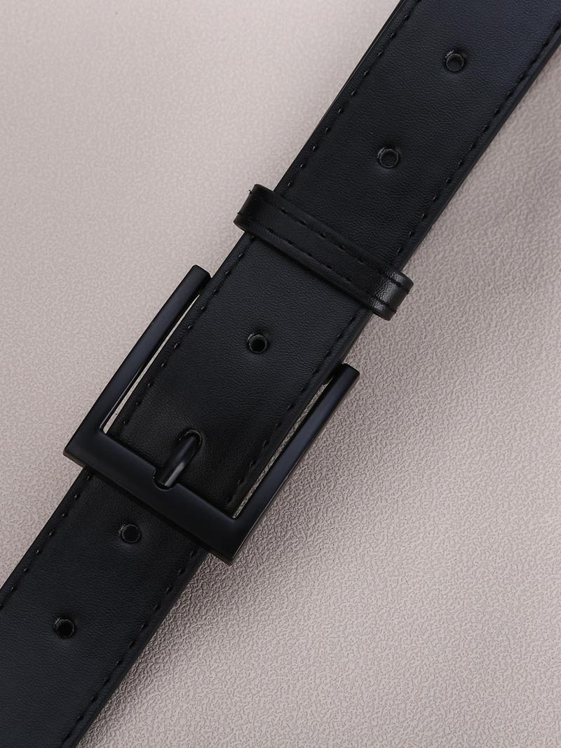 Product Introduction of Women's Solid Color PU Leather Belt, Fashionable Casual Waistband for Jeans Trousers, Trendy All-match & Exquisite Belt for Birthday Gift 3