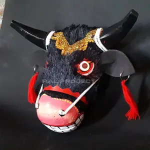 Mainan Anak Bantengan Mata Menyala  | Kuda Lumping | Topeng Banteng Kayu# 2