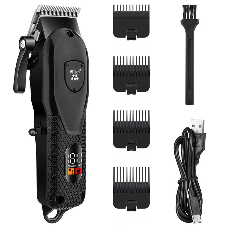 Professional Men's Hair Clipper with LED Display, 1 Set USB Rechargeable Men's Hair Cutting Machine, Cordless Hair Clipper Trimmer, Barber Kit 0