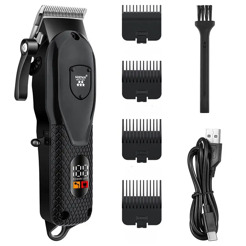 Professional Men's Hair Clipper with LED Display, 1 Set USB Rechargeable Men's Hair Cutting Machine, Cordless Hair Clipper Trimmer, Barber Kit 0