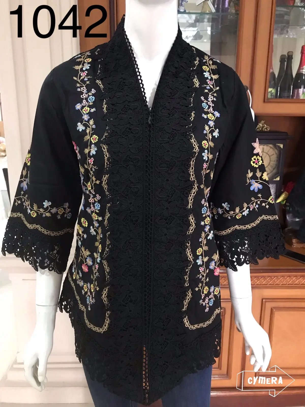 Kebaya alexuez bordir timbul hitam 3014 /kebaya encim premium