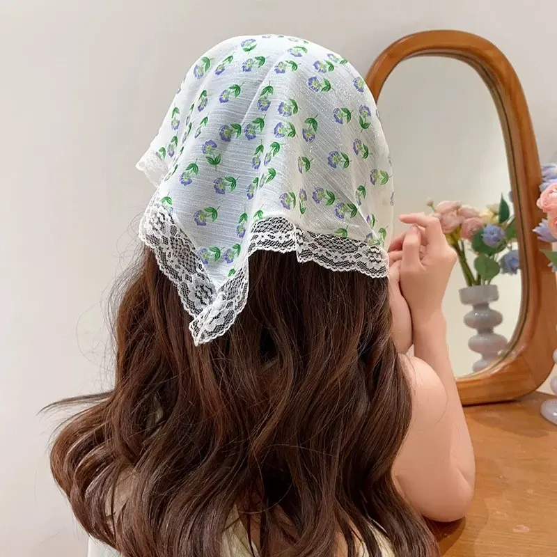 BANDO SCARF FASHION KOREA MODEL RENDA CASUAL AESTHETIC / HEADBAND SYAL RAW LACE / BANDANA KOREAN STYLE 4