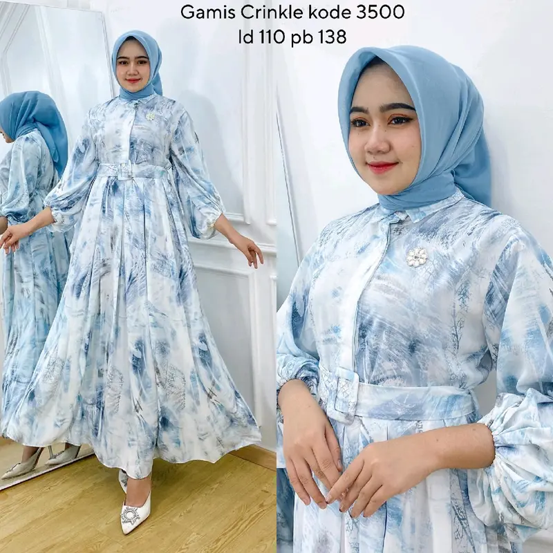 Gamis Muslim Wanita Model Crinkle 3500 Lebaran 2