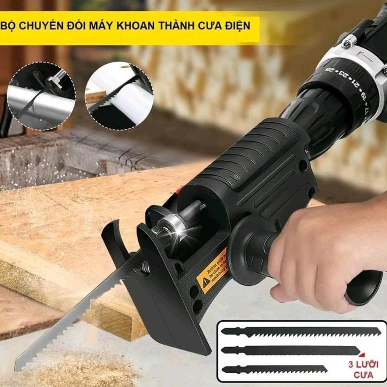 Máy Cưa Lọng điện Cầm Tay Dùng để Cắt Gỗ Tại Nhà Bộ Chuyển Đổi Máy Khoan Thành Máy Cưa Điện Cầm Tay Đa Năng Tặng Kèm 3 Lưỡi Cưa Gỗ Kim Loại Nhựa