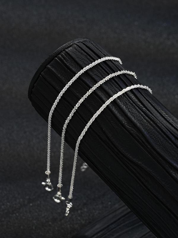 Women's Elegant Minimalist Glittering Anklets, 3 Counts Fashionable Chain Ankles for Women & Girls, Trendy  Exquisite Body Jewelry As Birthday Gift 3