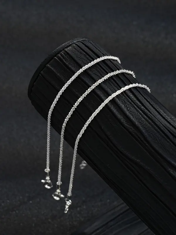 Women's Elegant Minimalist Glittering Anklets, 3 Counts Fashionable Chain Ankles for Women & Girls, Trendy  Exquisite Body Jewelry As Birthday Gift 3