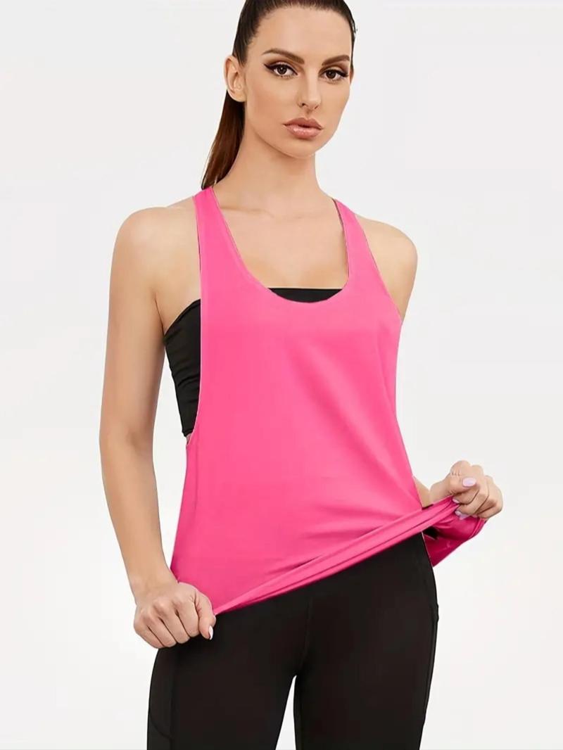 Product Introduction of Women's Solid Backless Sports Tank Top, Quick Drying Breathable Sleeveless Top for Running Training Yoga Wear, Ladies Sportswear Clothing for Indoor Outdoor Wear 7