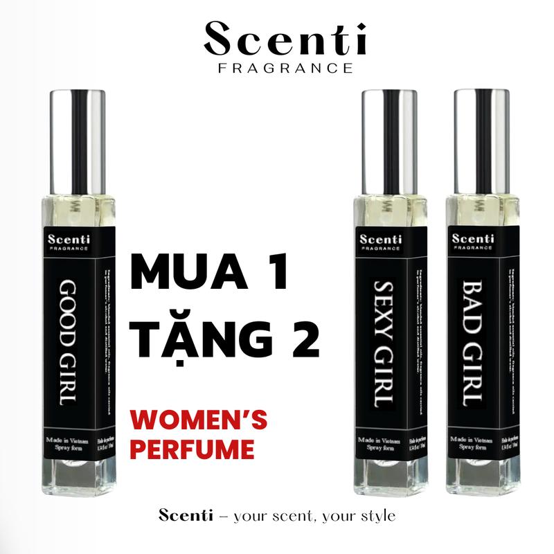 [MUA 1 TẶNG 2] Nước Hoa Nữ Good Girl, Bad Girl, Sexy Girl Scenti Ngọt Ngào, Quyến Rũ, Gợi Cảm, Chai Xịt 10ml