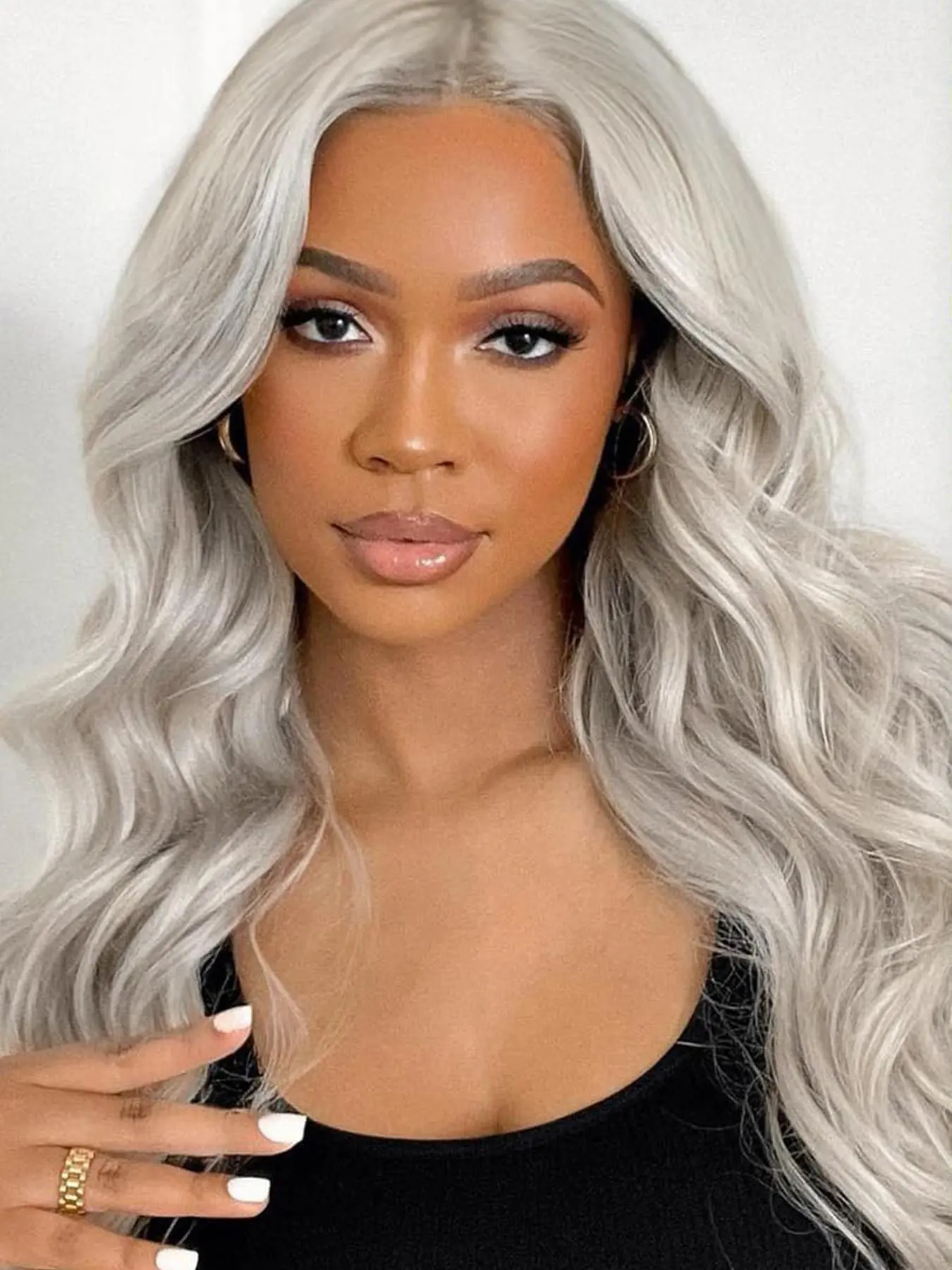 28 Inch Long Wavy Lace Front Wigs for Women, Gorgeous Fluffy Wigs without Bangs, Synthetic Wigs for Party, Daily Use