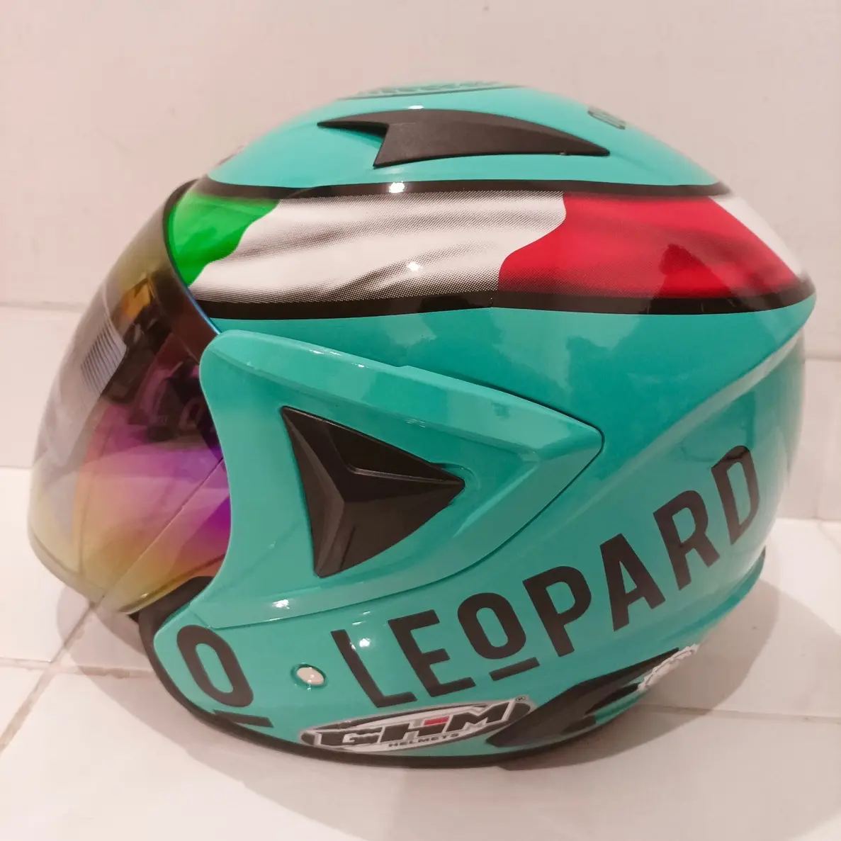 Helm Dewasa GHM Vista Leopard Tosca SNI Kaca Pelangi Terlaris Termurah