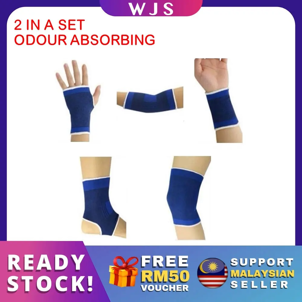 (ODOUR ABSORBING) WJS Unisex Outdoor Sport Support Injury Support Brace Support Hand Wrist Elbow Knee Ankle Hand Support Leg Support Breathable Wrap 2 IN A SET [FREE RM 50 VOUCHER]