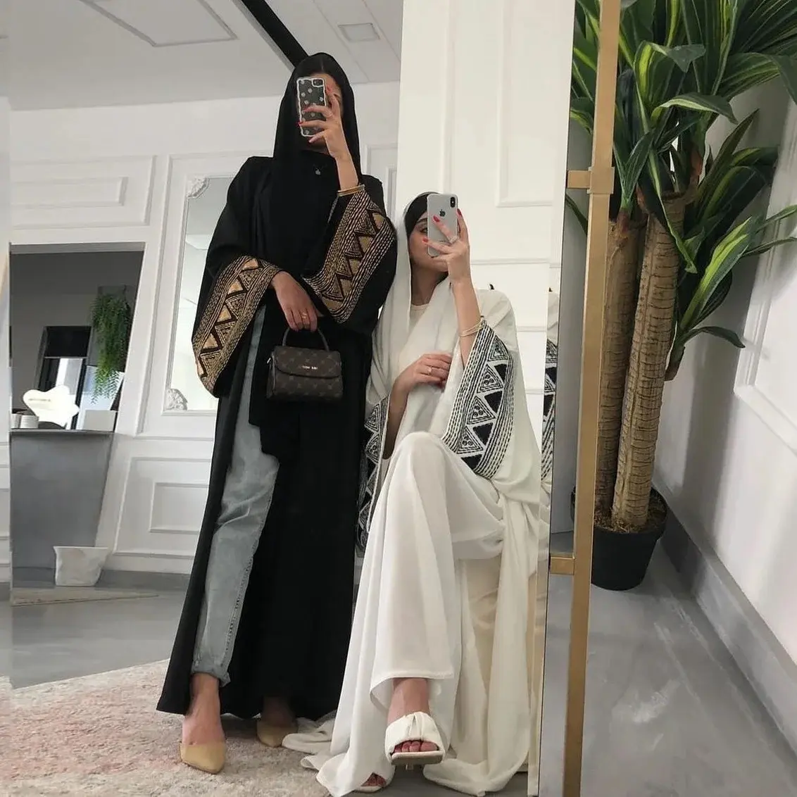Áo Choàng Thêu Abaya, Áo Mặc Bên Ngoài Thời Trang, Áo Choàng