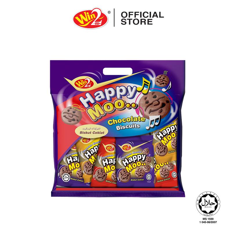 Win Win Happy Moo Chocolate Biscuits (320g/8g x 40 Packs) Coklat ...