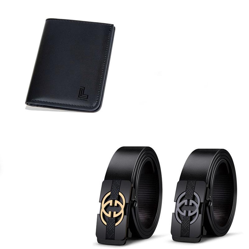 Combo Thắt lưng da nam mặt hợp kim kiểu dáng hàng quốc Tặng Ví Nam C3